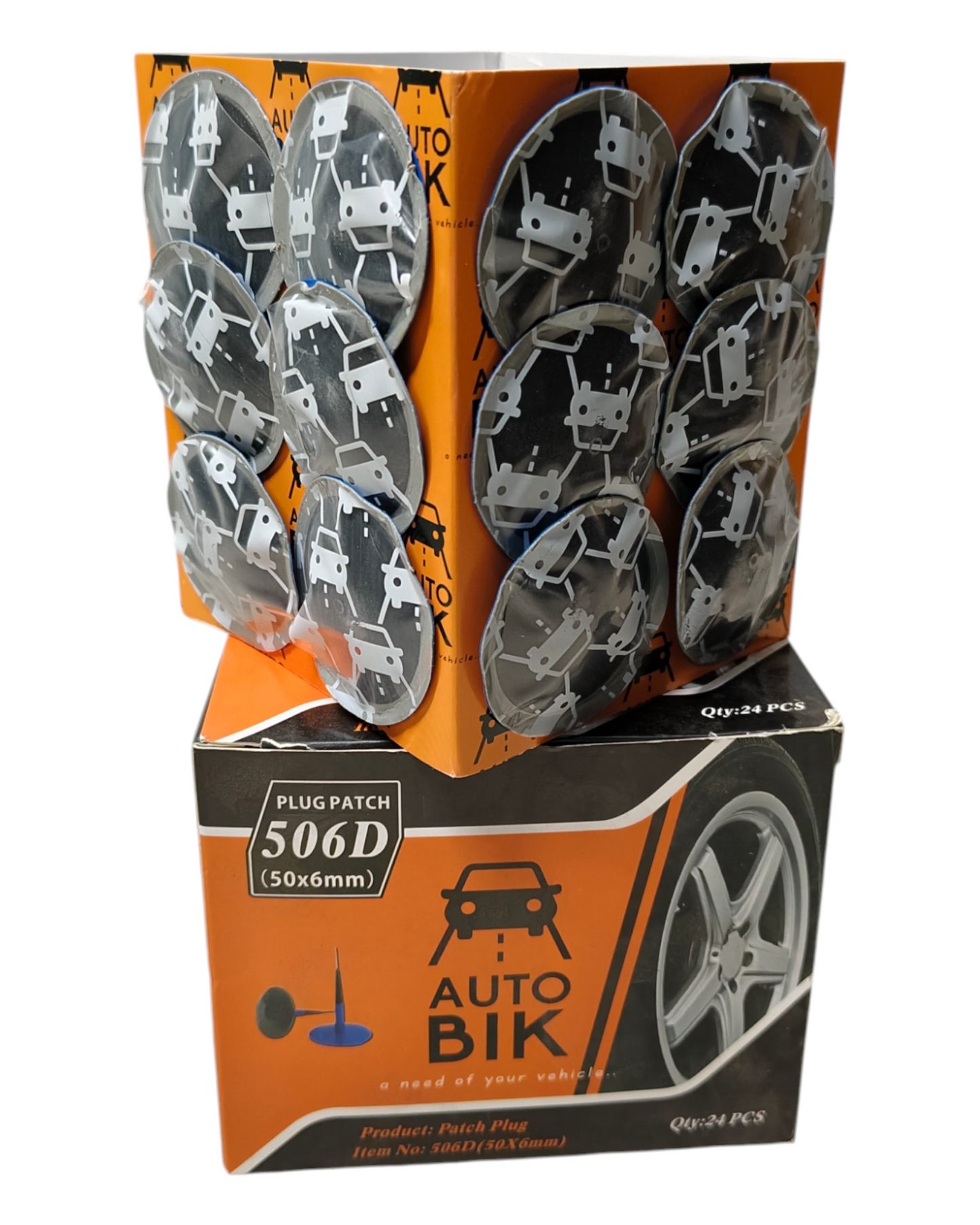 Auto Bik Mushroom Patch 6MM – Tubeless Tyre Repair Patch (Pack of 24)
