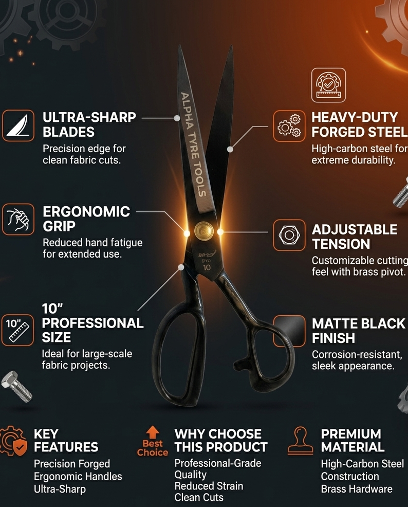 Heavy Duty Scissor – Rubber & Tyre Retreading Cutting Tool | Alpha Tyre Tools