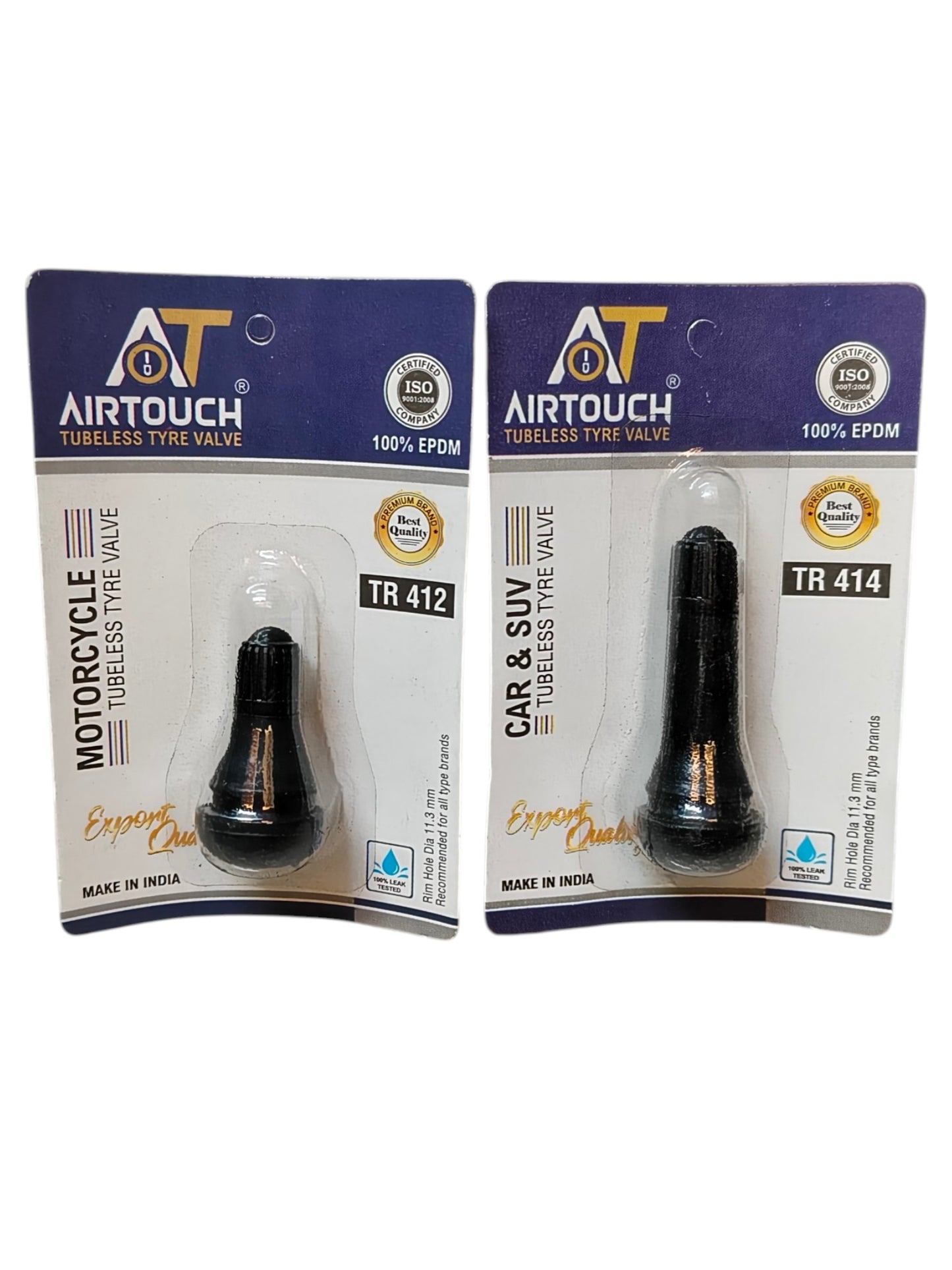 Airtouch Tubeless Tyre Valve TR412 (10pcs) + TR414 (10pcs) Combo | Alpha Tyre Tools