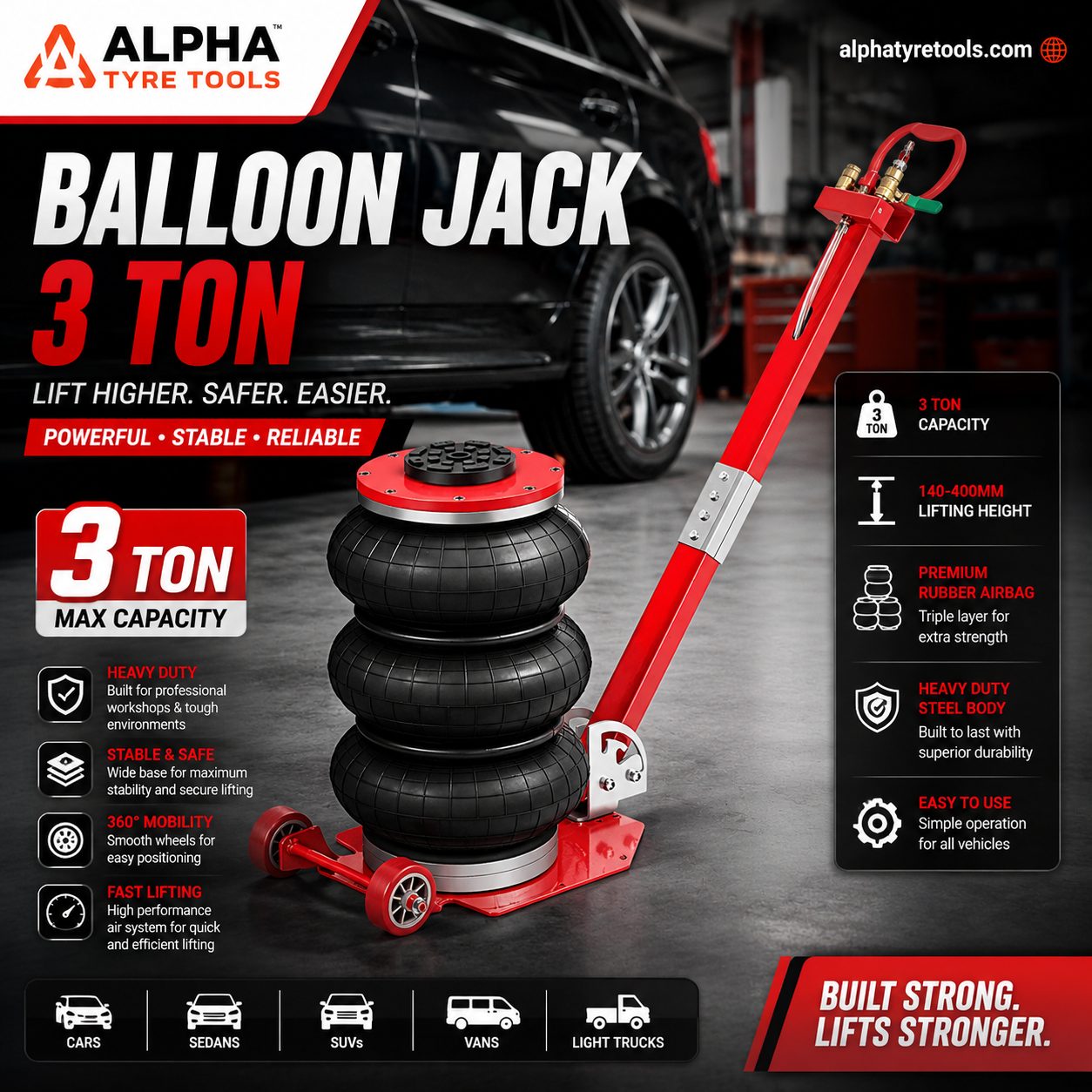 Alpha Ballon Jack 3 ton Capacity