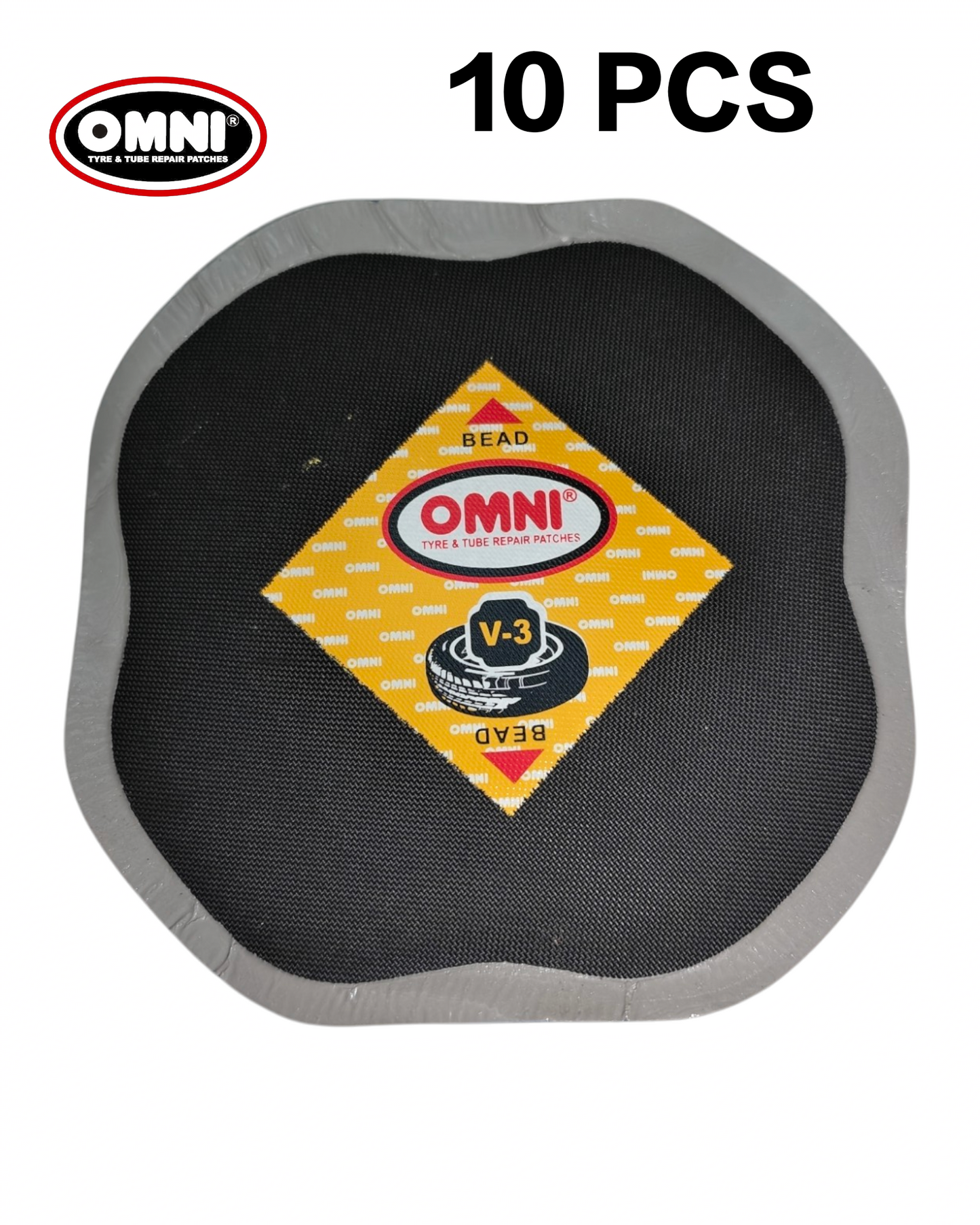 Omni V-3 Tyre Repair Patch – Pack of 10 | Vulcanizing Tyre Patch