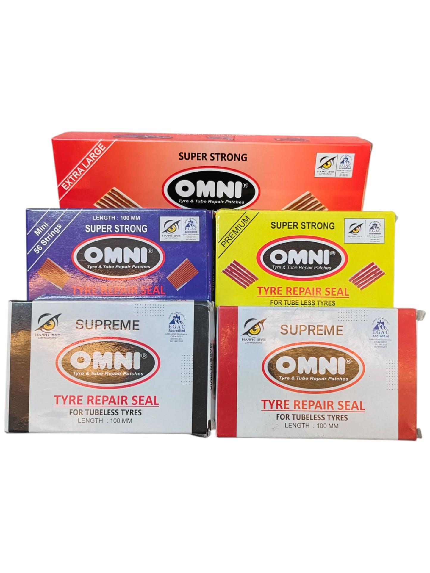 Omni Strings Combo Pack – Big Red, Blue, Yellow, Supreme Black, Supreme Brown | Alpha Tyre Tools