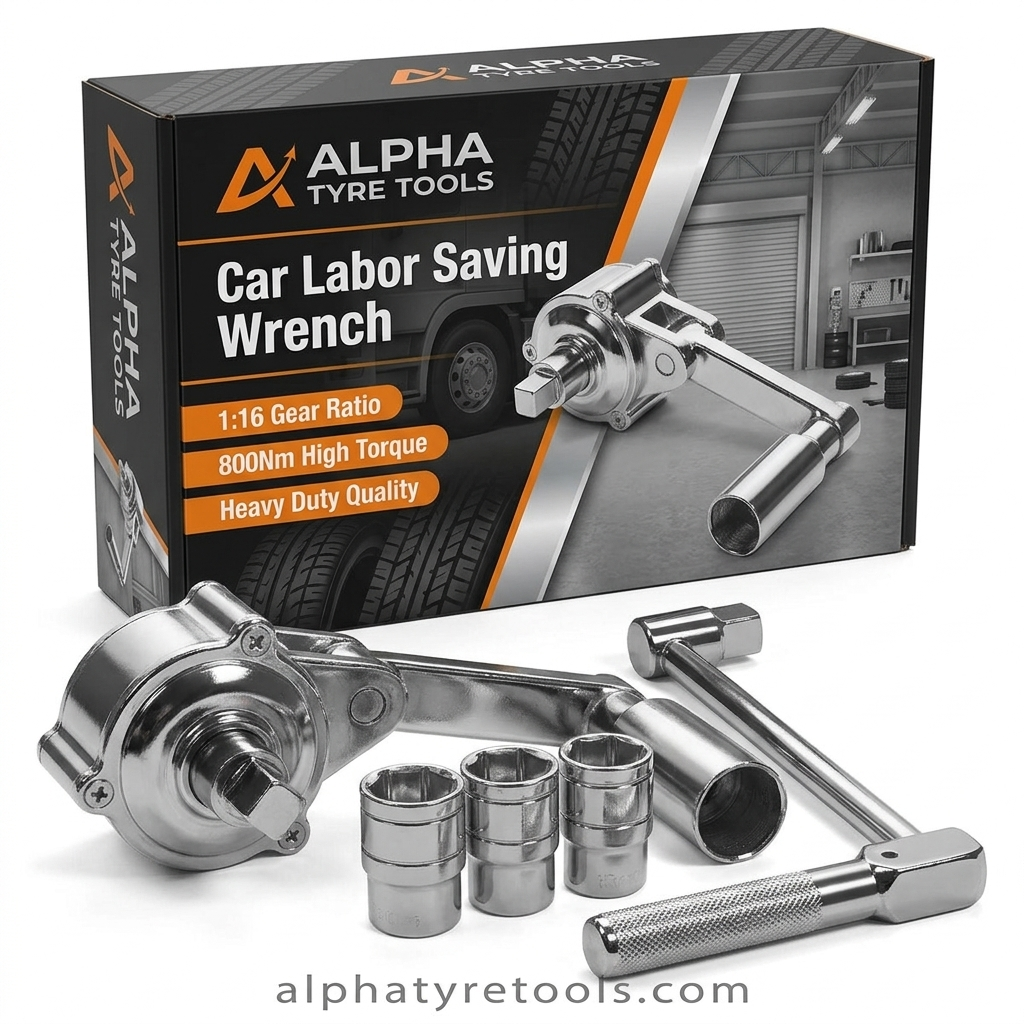 Car Labor Saving Wrench 1:16 Gear Ratio – 800Nm Torque | 3 Socket Set | Alpha Tyre Tools