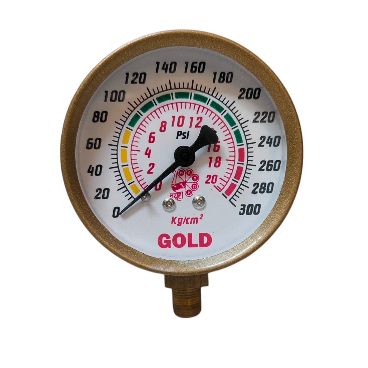 Mayur Pressure Gauge – 2.5 Inch 300 PSI 1/8 BSP Thread | Alpha Tyre Tools