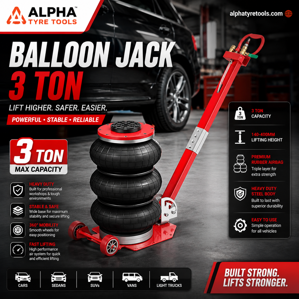 Alpha Balloon Jack 3 Ton Capacity – Alpha Tyre Tools