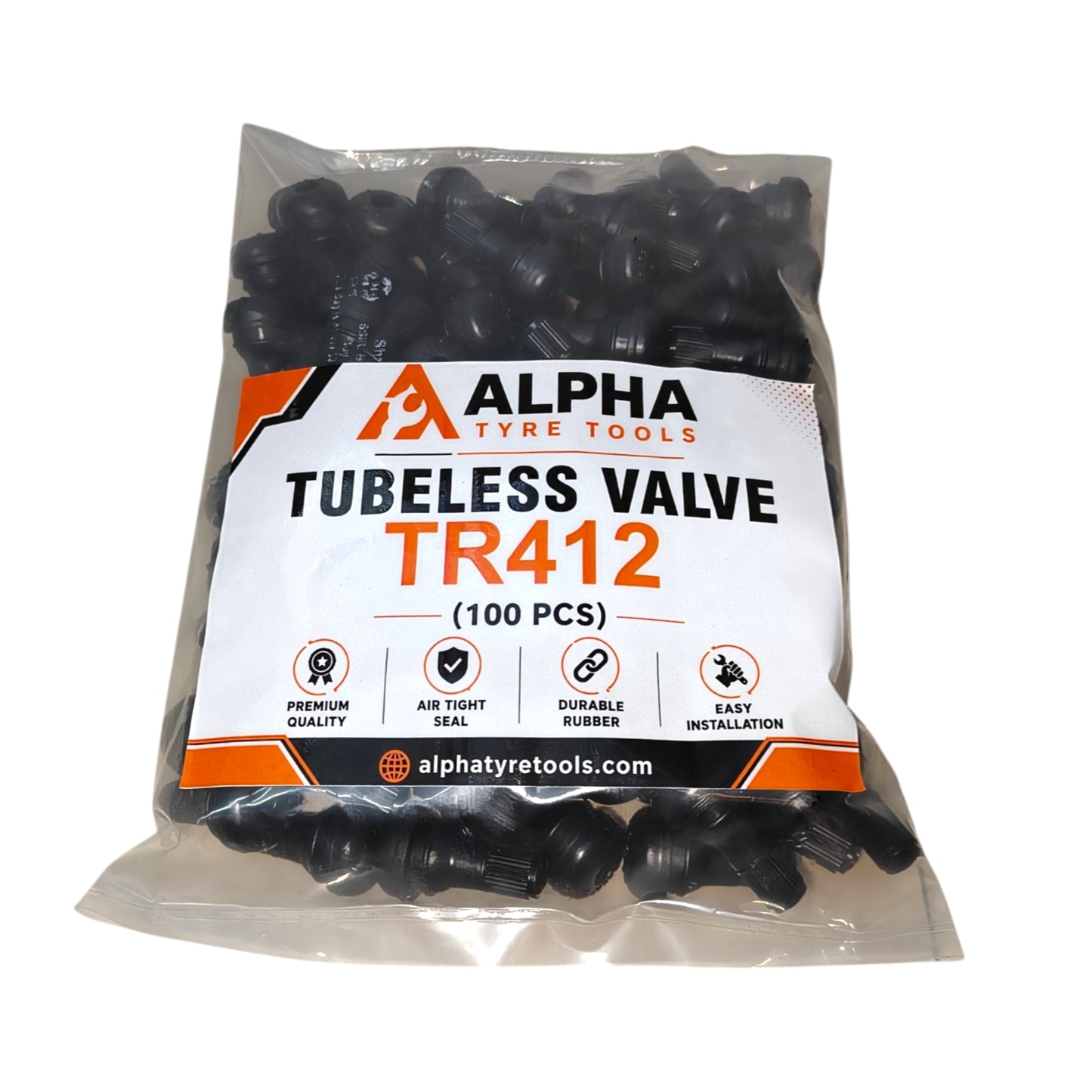 Alpha Bike Tubeless Valve TR412 – Pack of 100Pcs  Alpha Tyre Tools