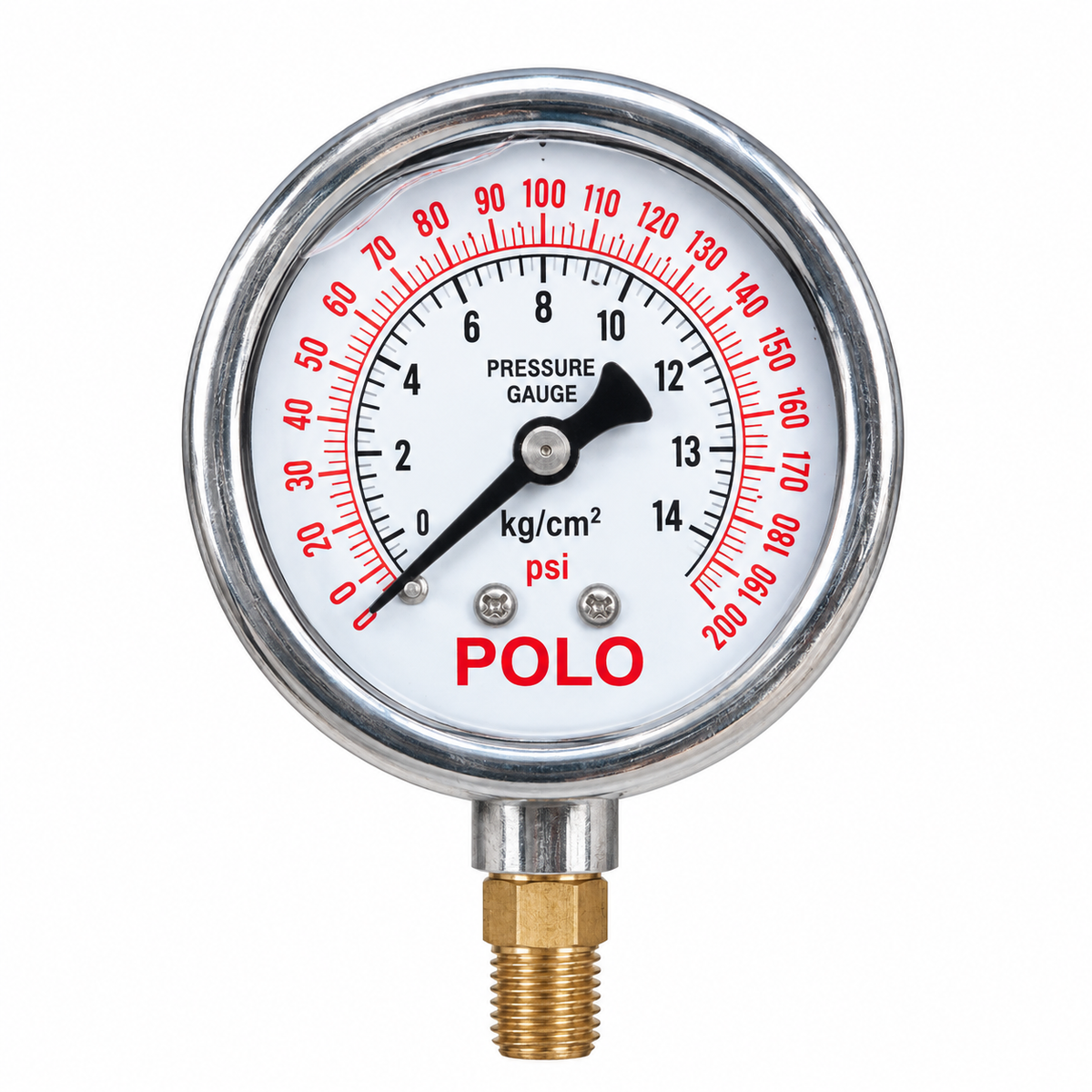 Polo Liquid Filled Tyre Pressure Gauge – 2.5 Inch 200 PSI