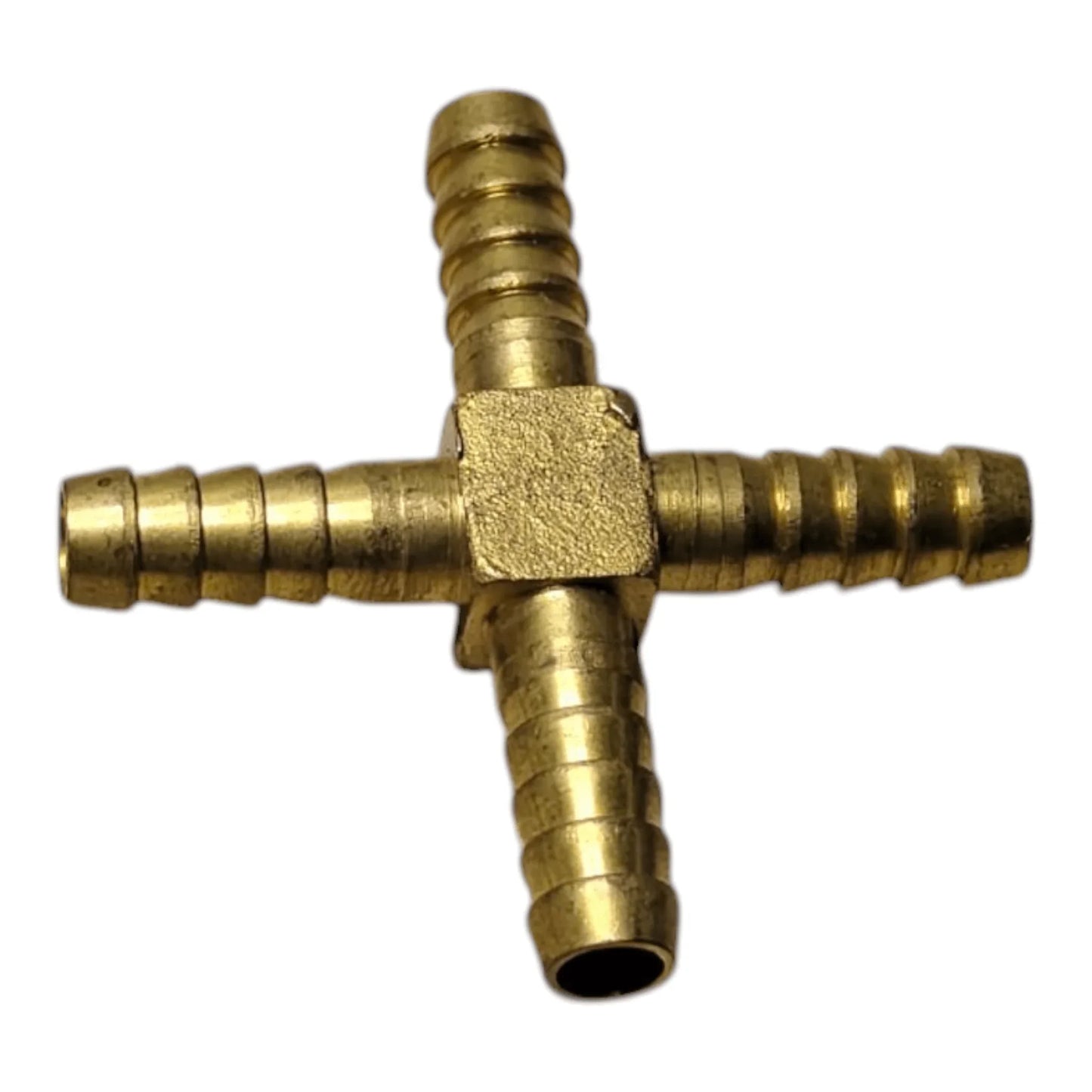 4-Way Brass Air Pipe Connector 8 mm - Tyre Remolding 