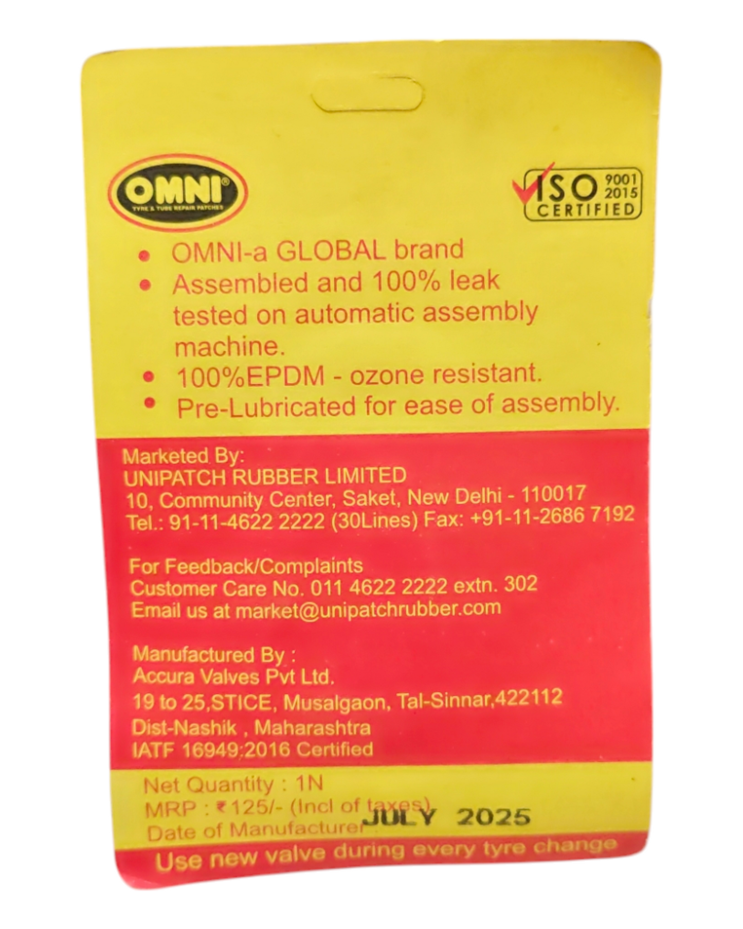 Omni EV1532 Tubeless Valve