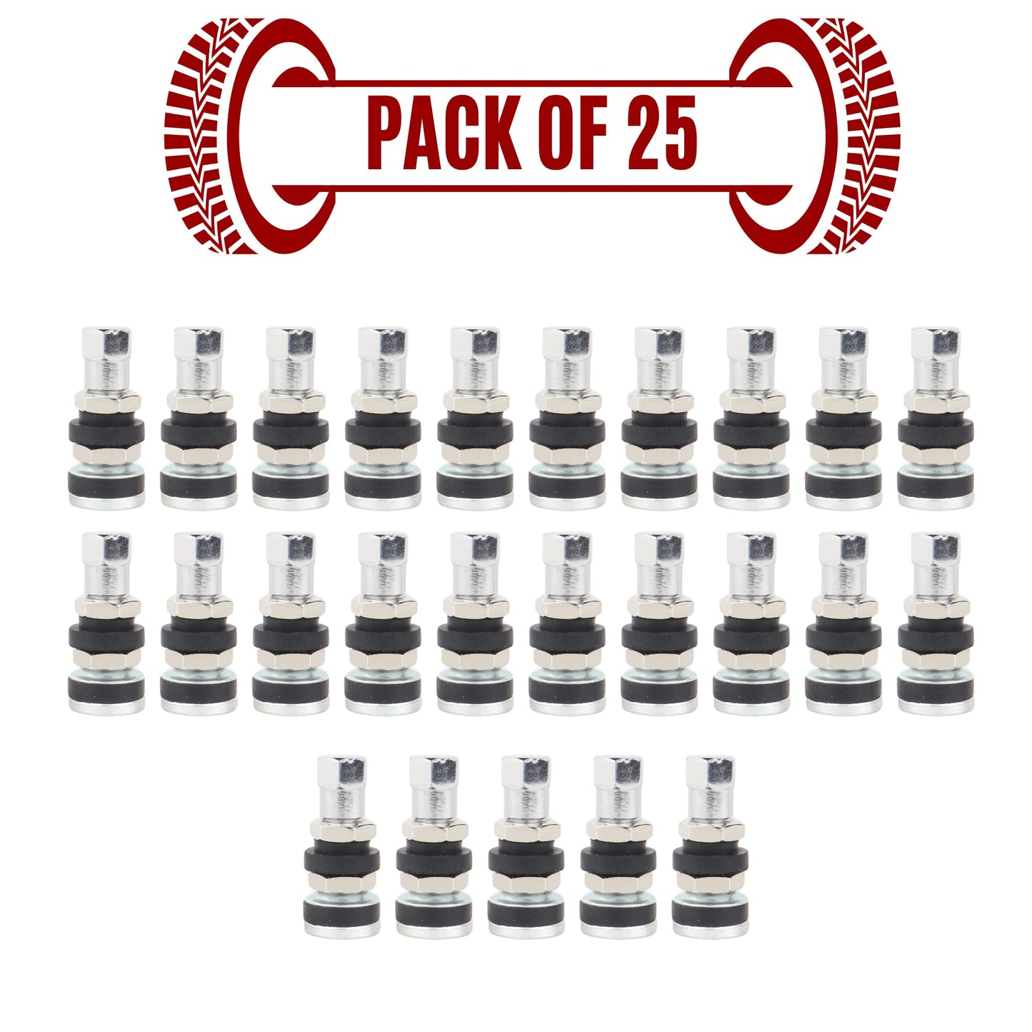 Bike Nut Plate Valve – Pack of 25 | Tube Tyre Valve for Bikes | Alpha Tyre Tools