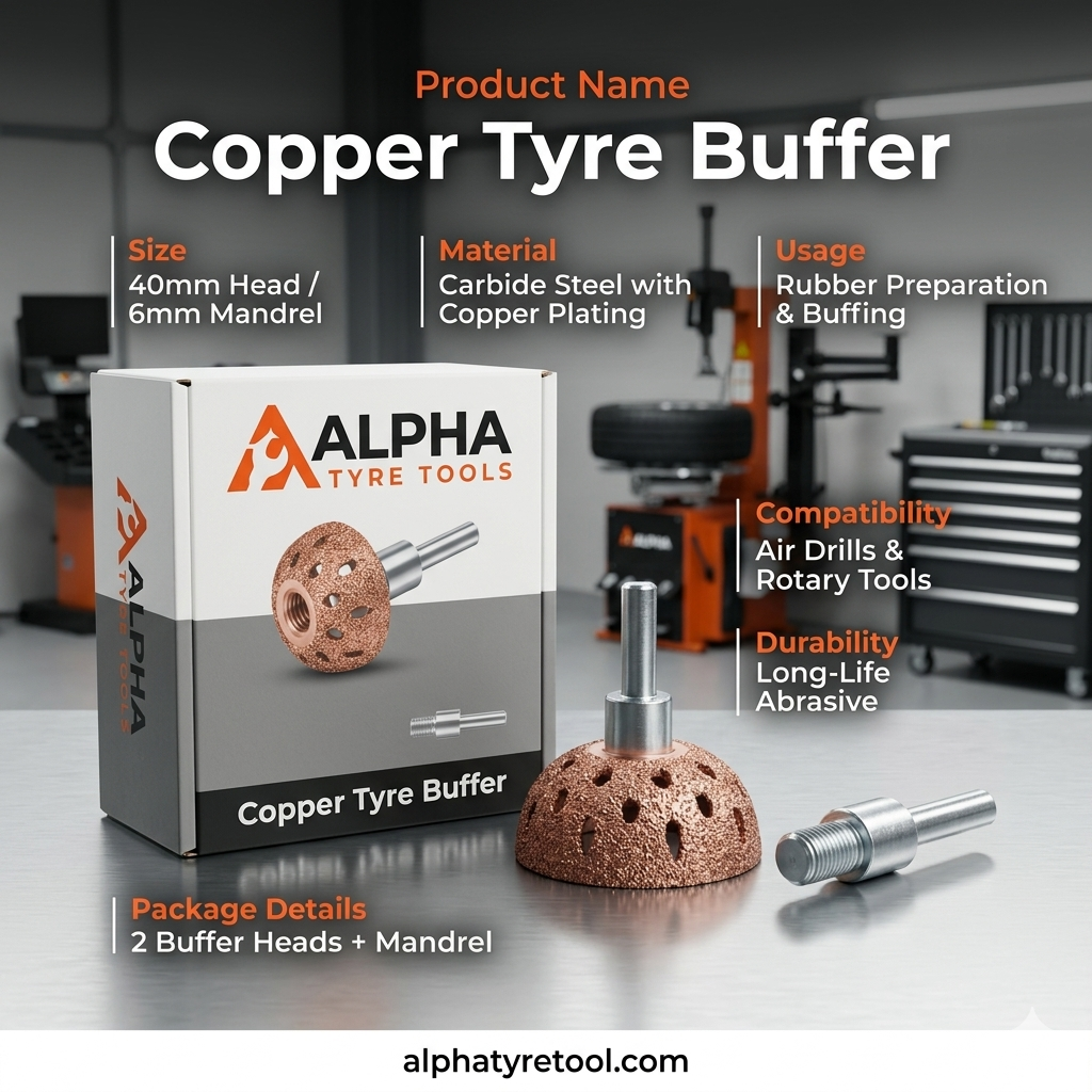 Copper Tyre Buffer With Nut – Retreading Surface Tool | Alpha Tyre Tools
