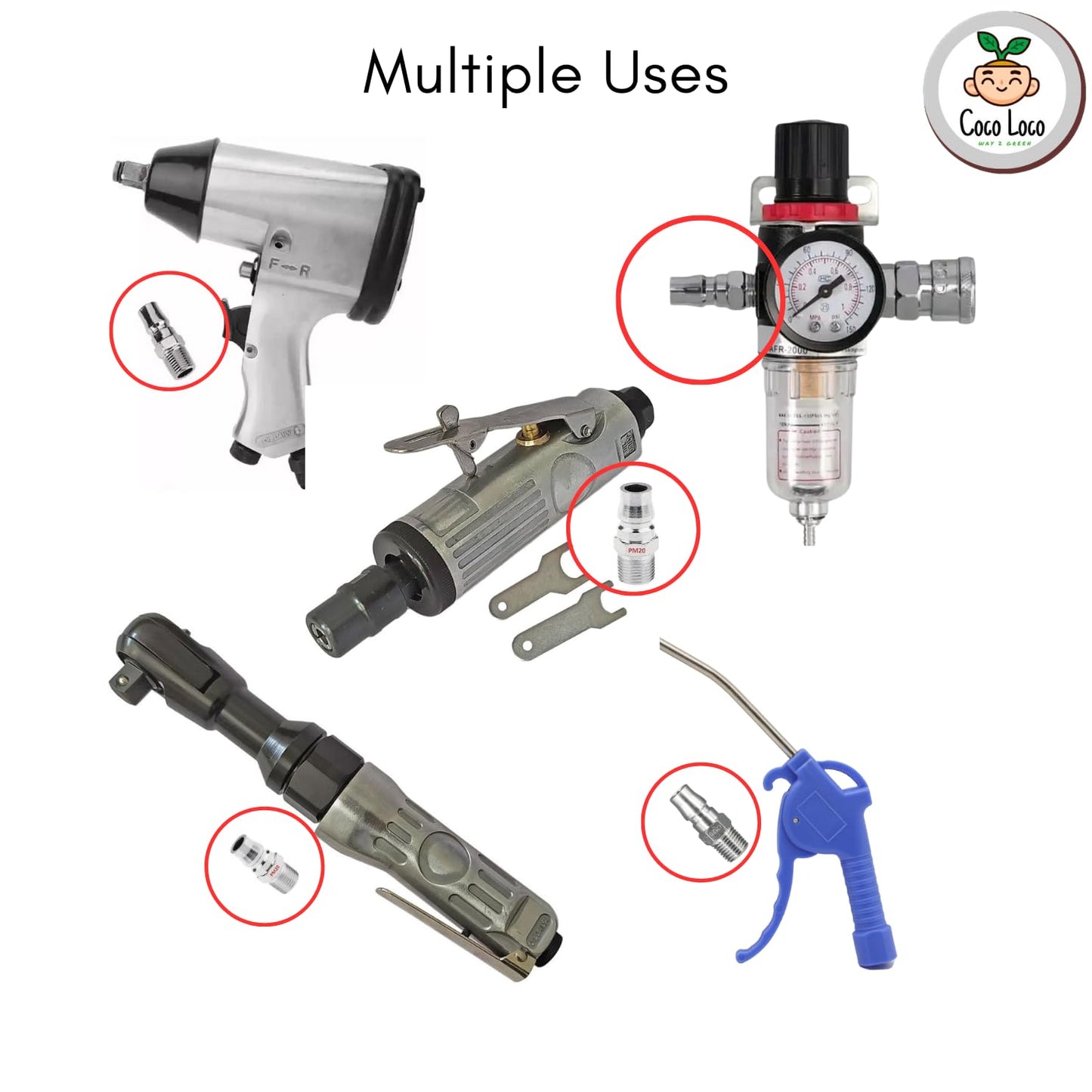 Coupler Connector – Pack of 5 | Air Compressor Fitting Set
