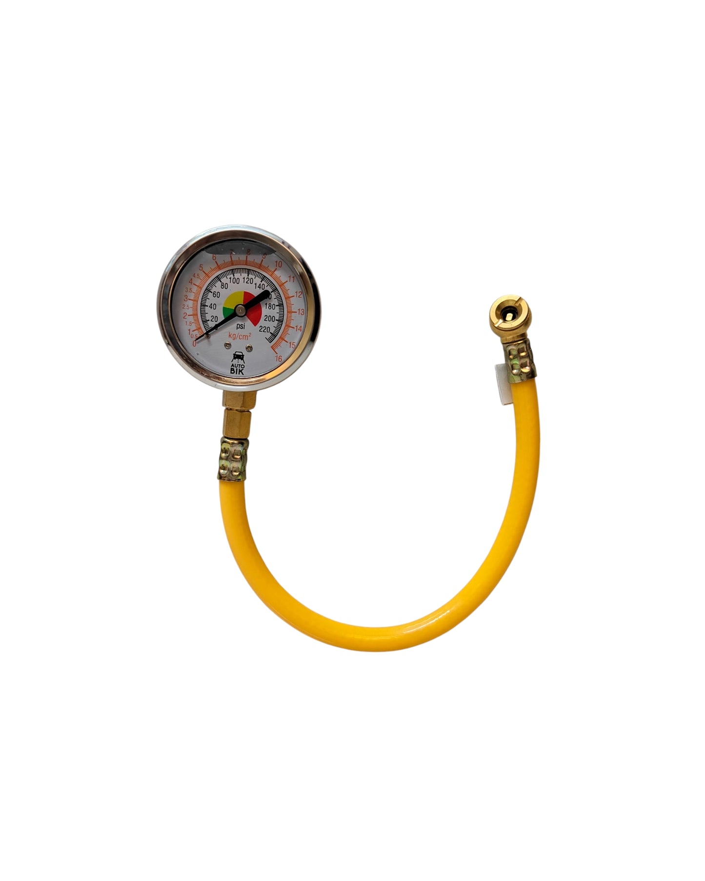 Liquid Glycerine Pressure Gauge with Hose Pipe | Tyre Inflation Gauge for Workshops
