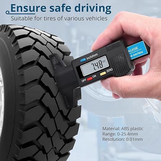Tyre Depth Gauge – Tread Depth Measurement Tool for Car, Bike & Truck