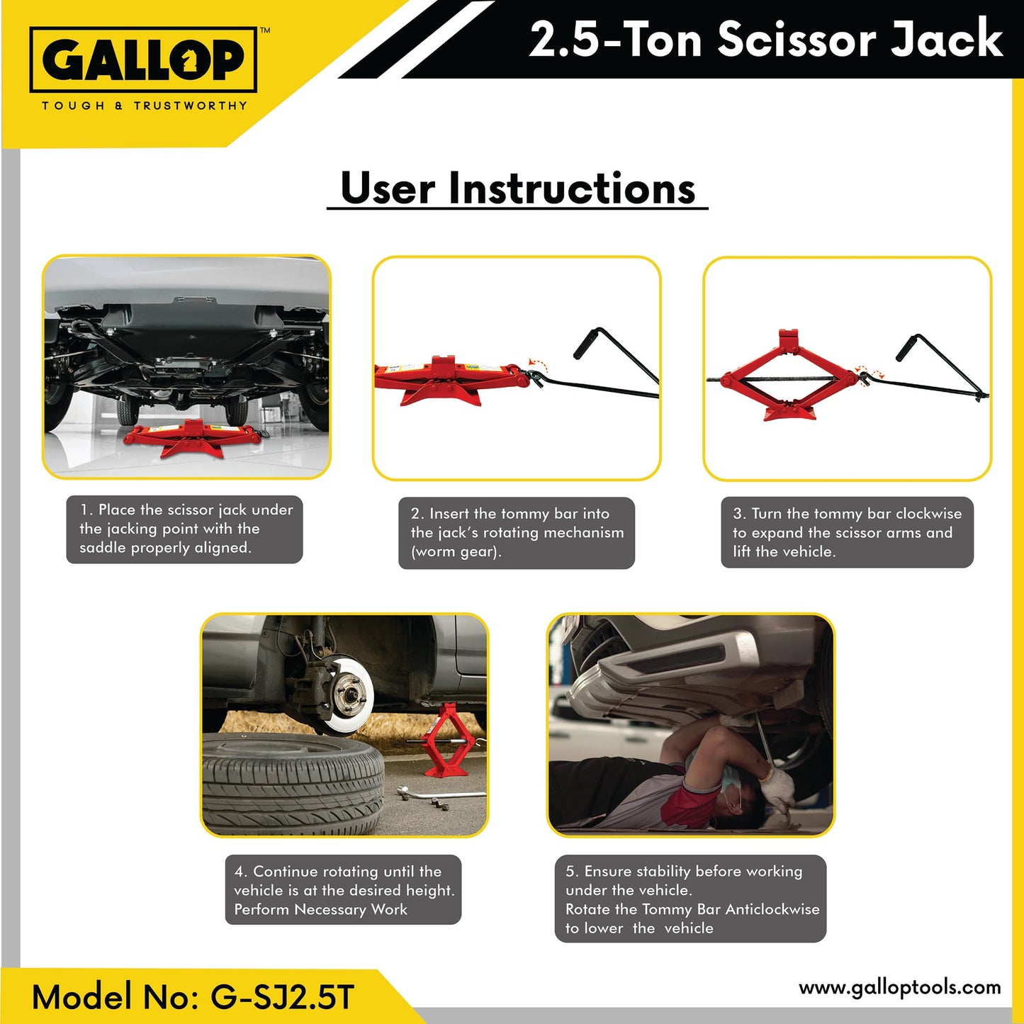 Gallop Scissor Jack 2.5 ton