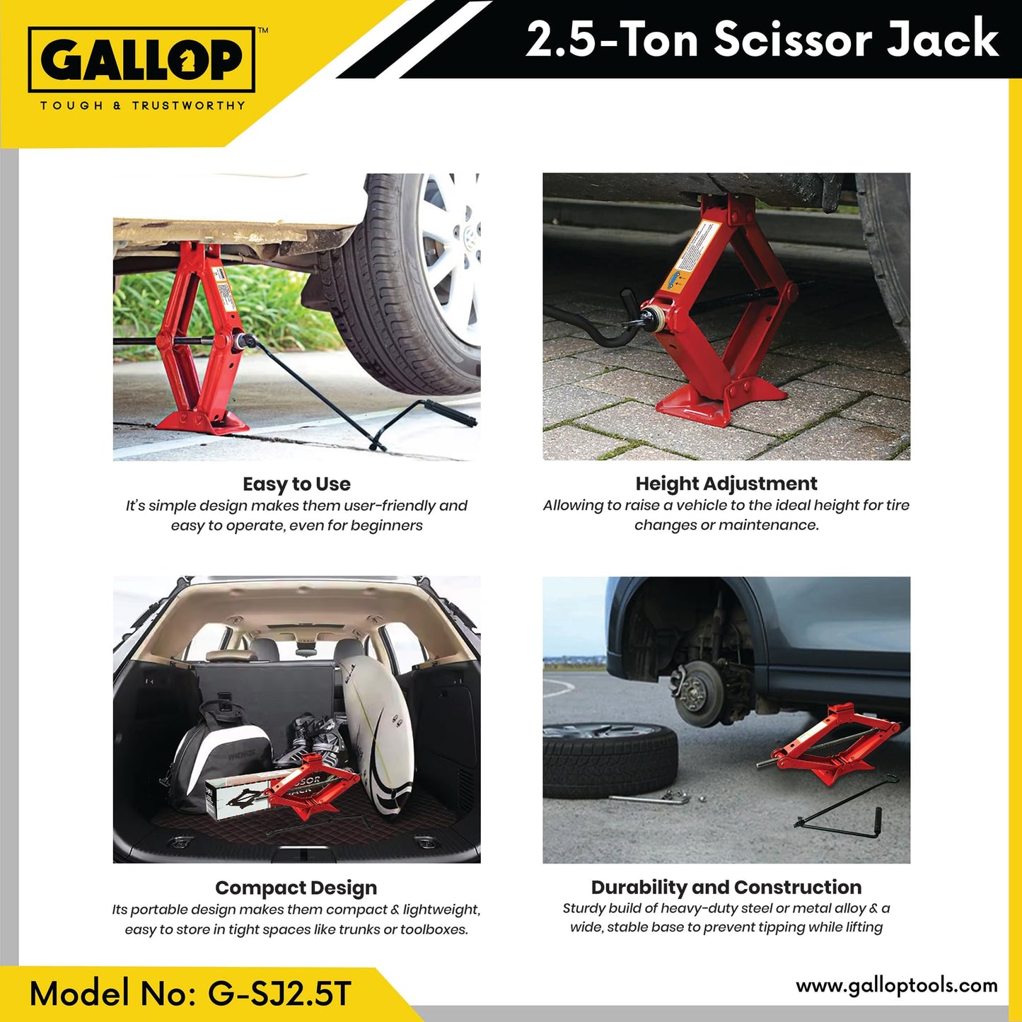 Gallop Scissor Jack 2.5 ton