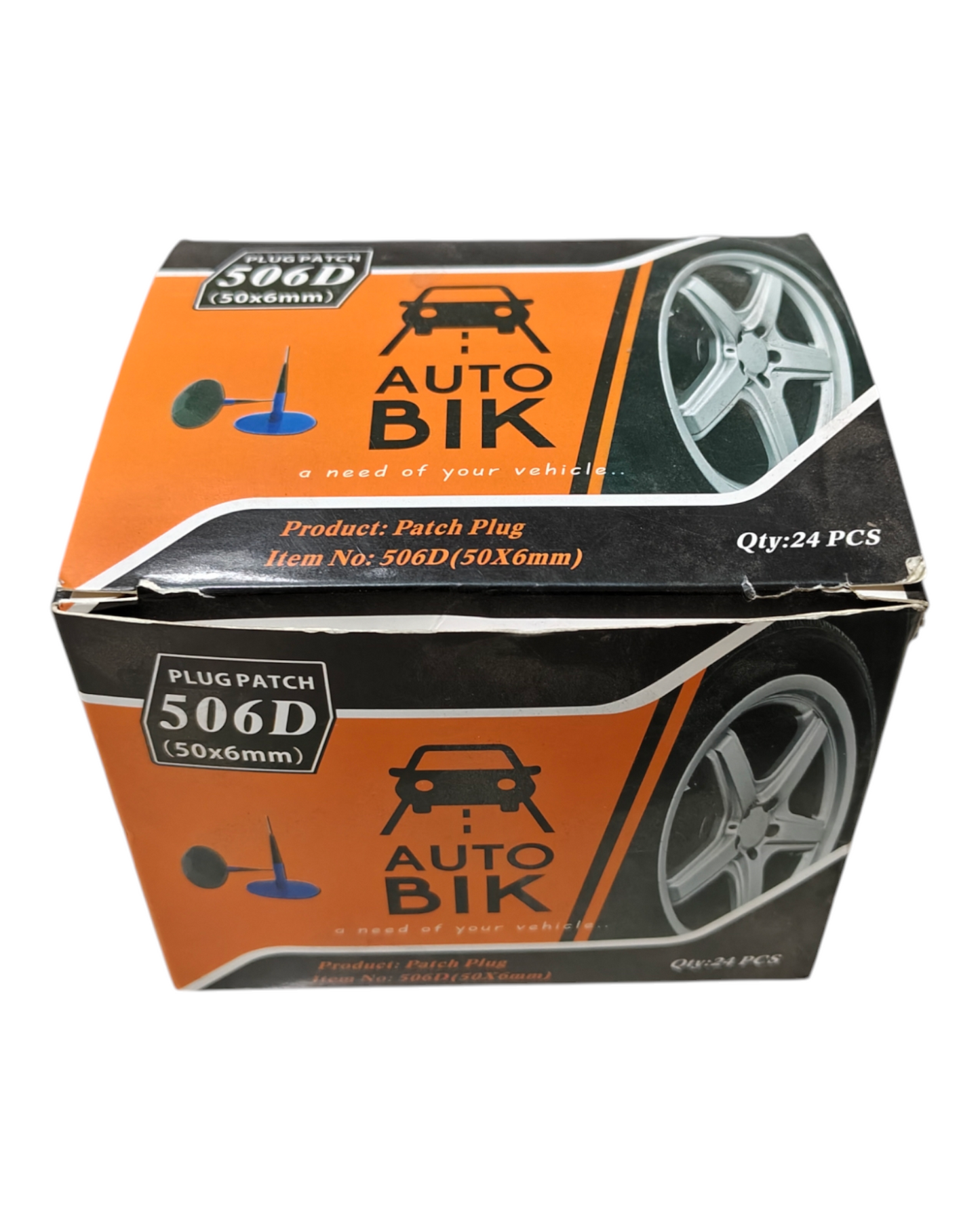 Auto Bik Mushroom Patch 6MM – Tubeless Tyre Repair Patch (Pack of 24)