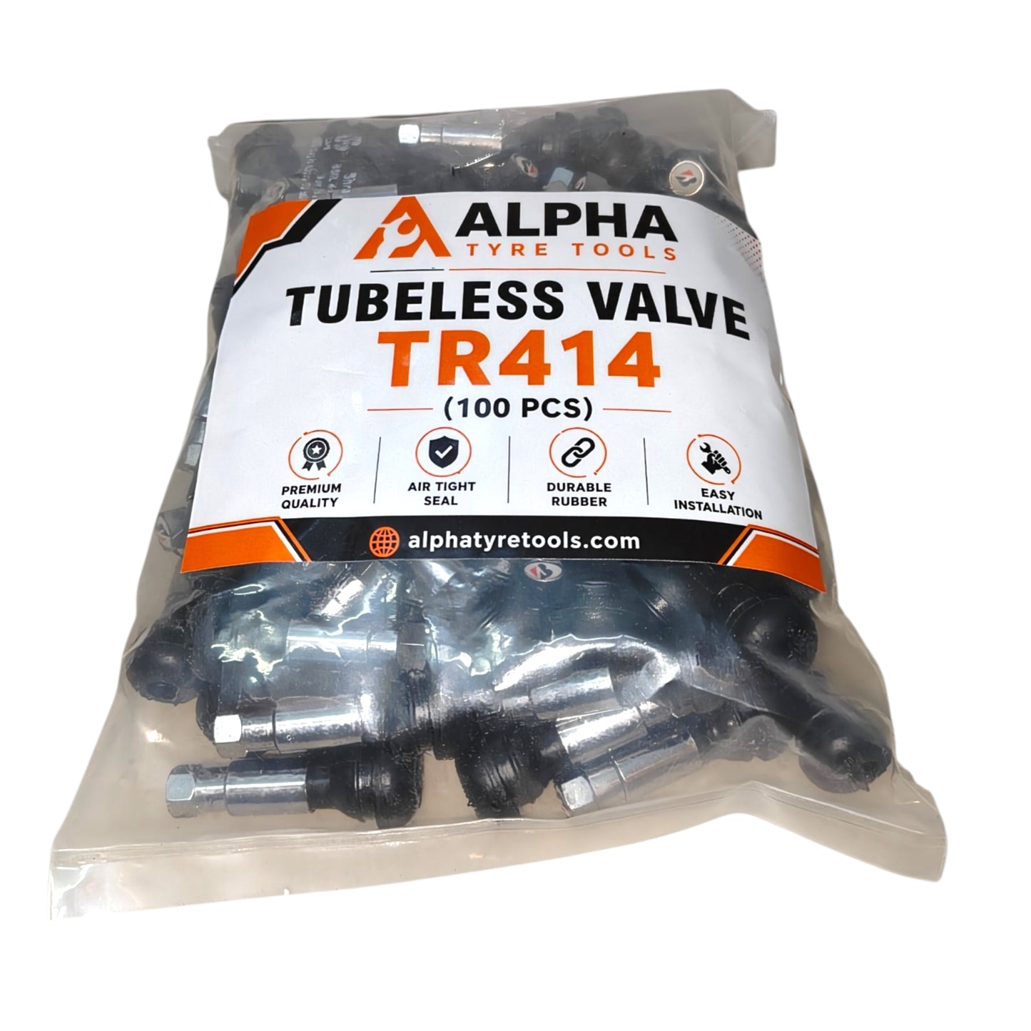 Alpha Car Tubeless Valve TR414 – Pack of 100pcs | Alpha Tyre Tools