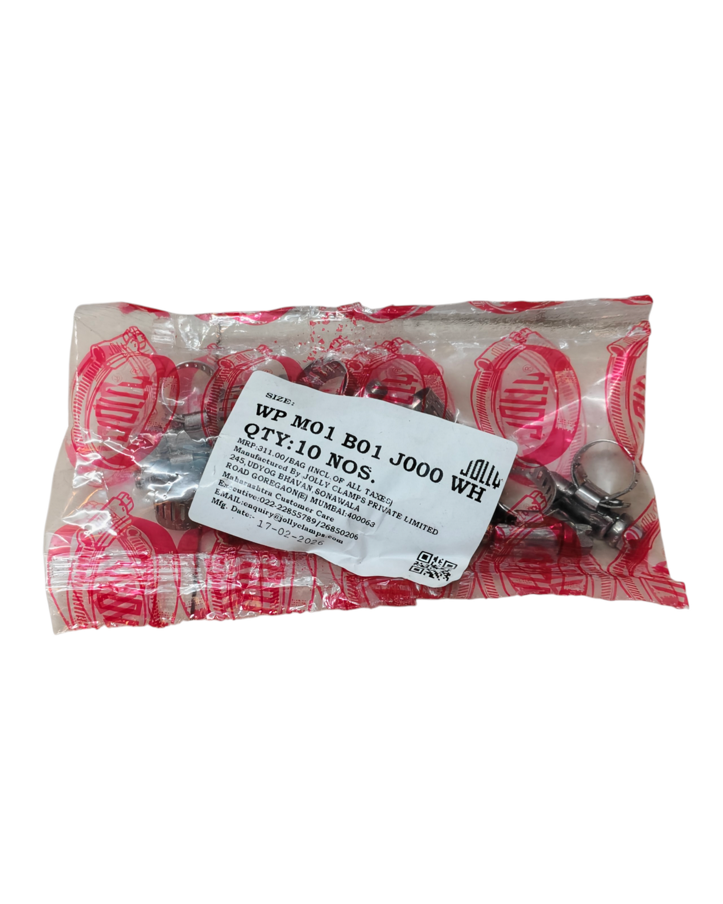 Jolly SS-304 Stainless Steel Hose Clip 1/2 Inch – Pack of 10