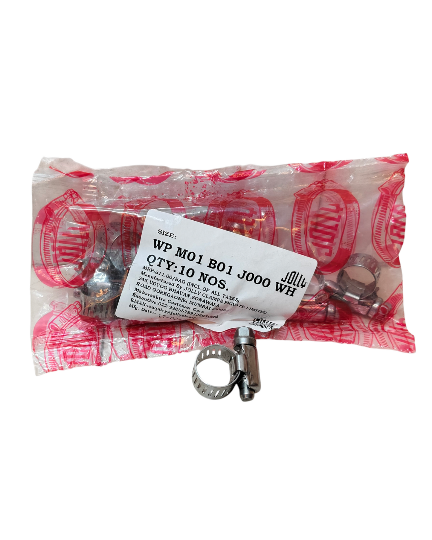 Jolly SS-304 Stainless Steel Hose Clip 1/2 Inch – Pack of 10