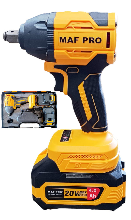 MAF PRO 1/2" Cordless Impact Wrench 20V 350Nm – 2 Batteries + Charger