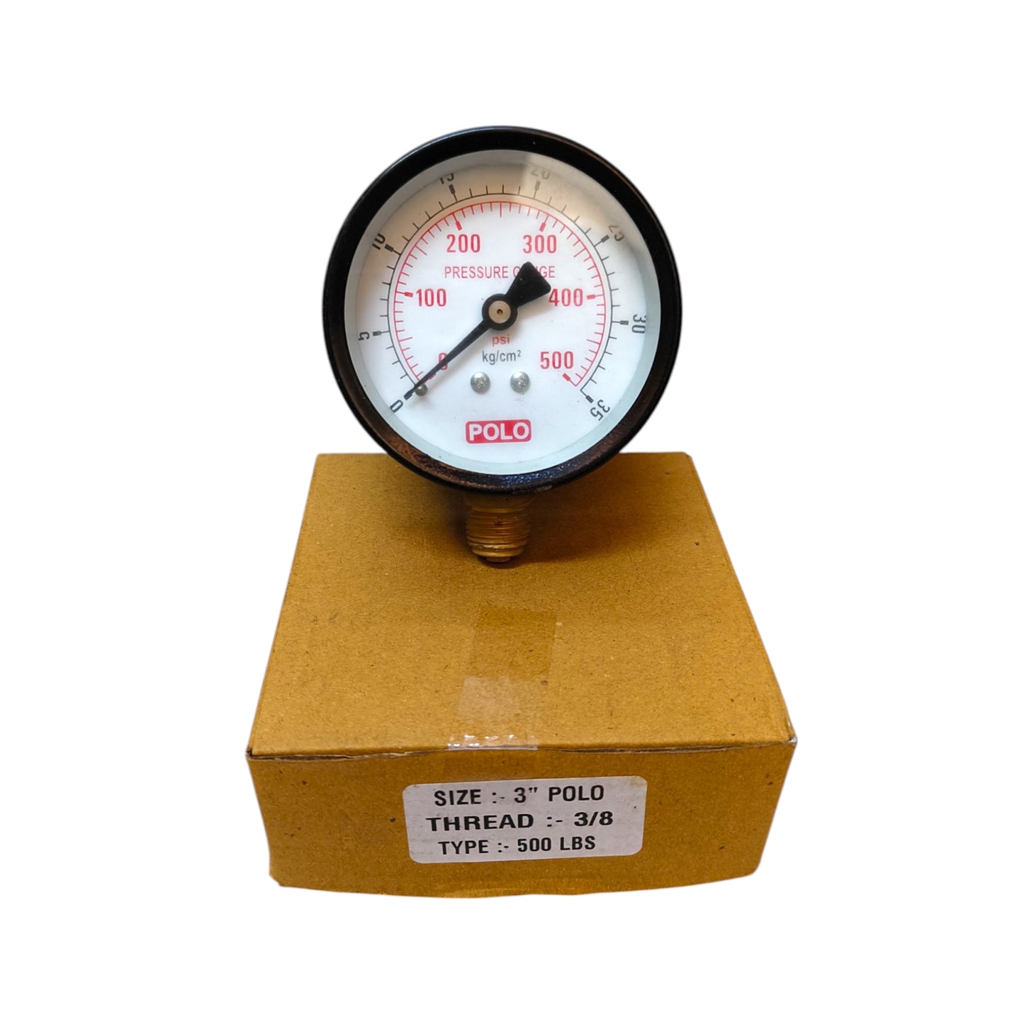 Polo 3/8 Inch 500 PSI Tyre Pressure Gauge – Heavy Duty Analog Air Pressure Gauge | Alpha Tyre Tools