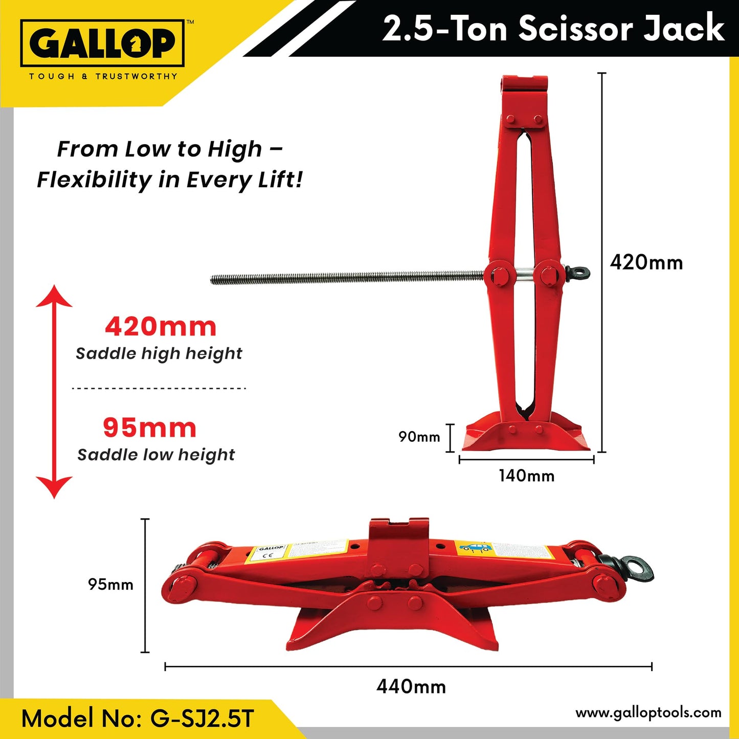 Gallop Scissor Jack 2.5 ton