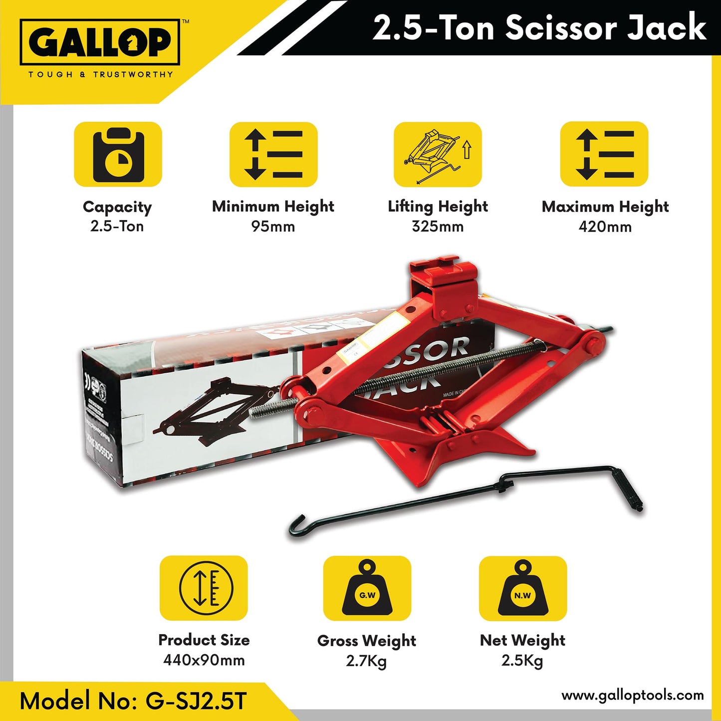 Gallop Scissor Jack 2.5 ton