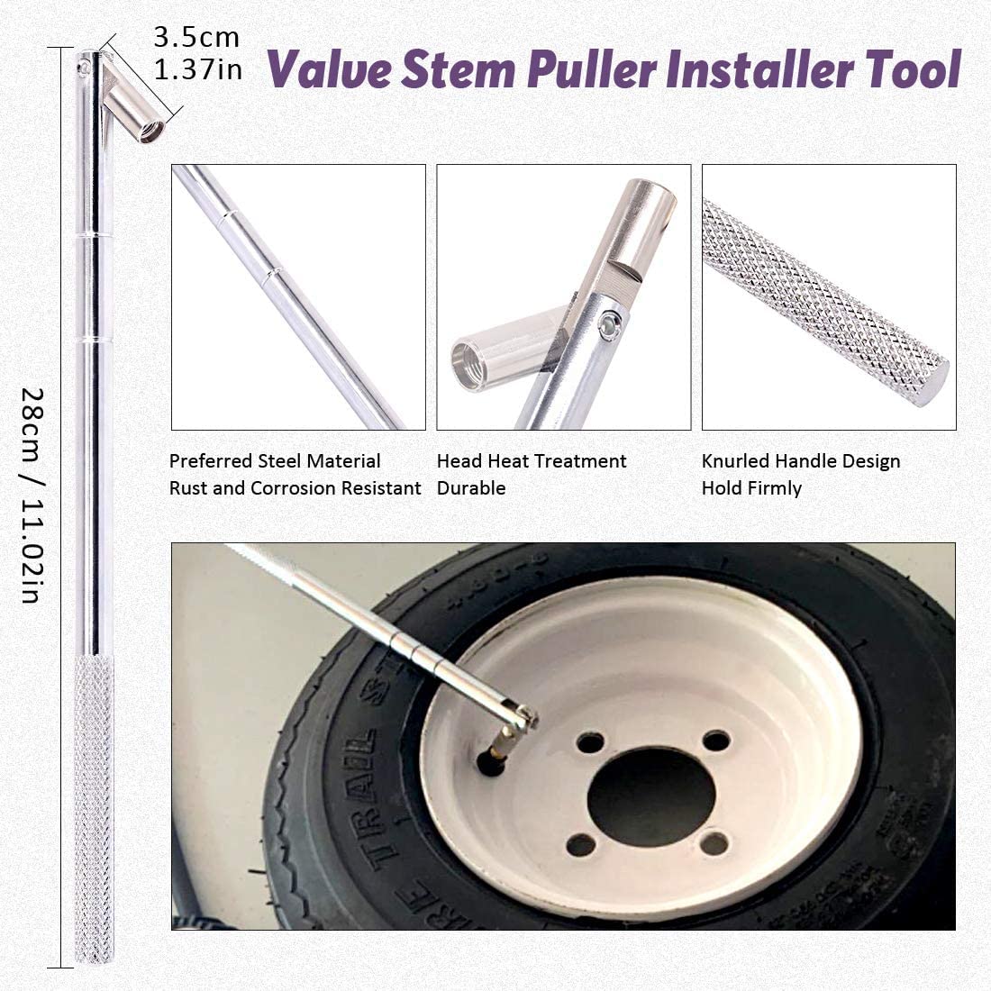 Alpha Tubeless Tyre Valve Puller Steel