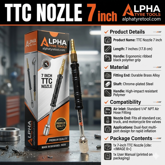 Alpha TTC Dandi 7 Inch – Tyre Inflator Nozzle Rod for Air Compressor