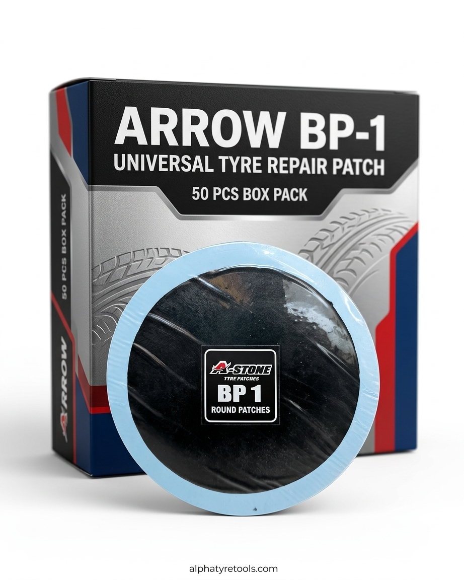 Arrow BP1 Tyre Patch (50pcs) – Small Cold Repair Patch for Bike & Car | Alpha Tyre Tools