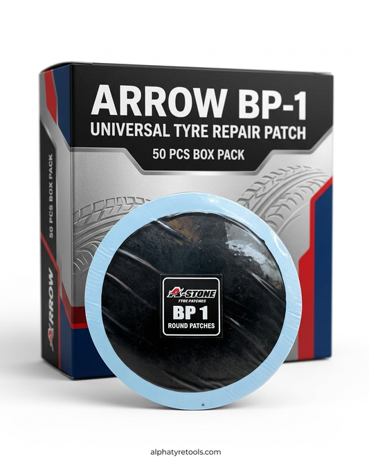 Arrow BP1 Tyre Patch (50pcs) – Small Cold Repair Patch for Bike & Car | Alpha Tyre Tools