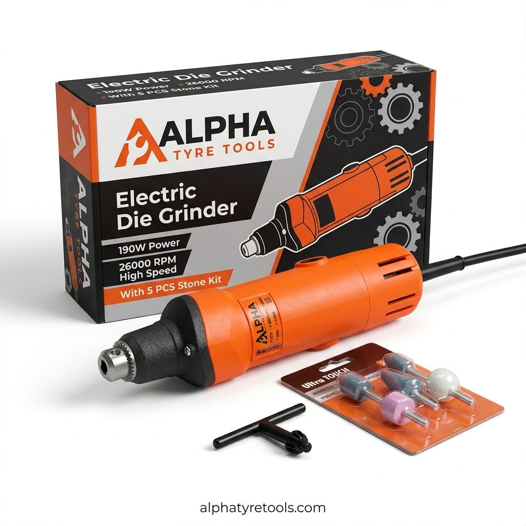 Alpha Electric Die Grinder 190W 26000 RPM with Stone Kit – Tyre Buffing Tool