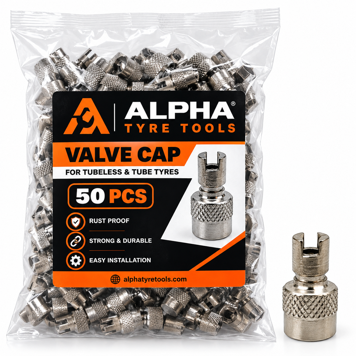 Valve Cap Pin Type (50pcs) – Alpha Tyre Tools