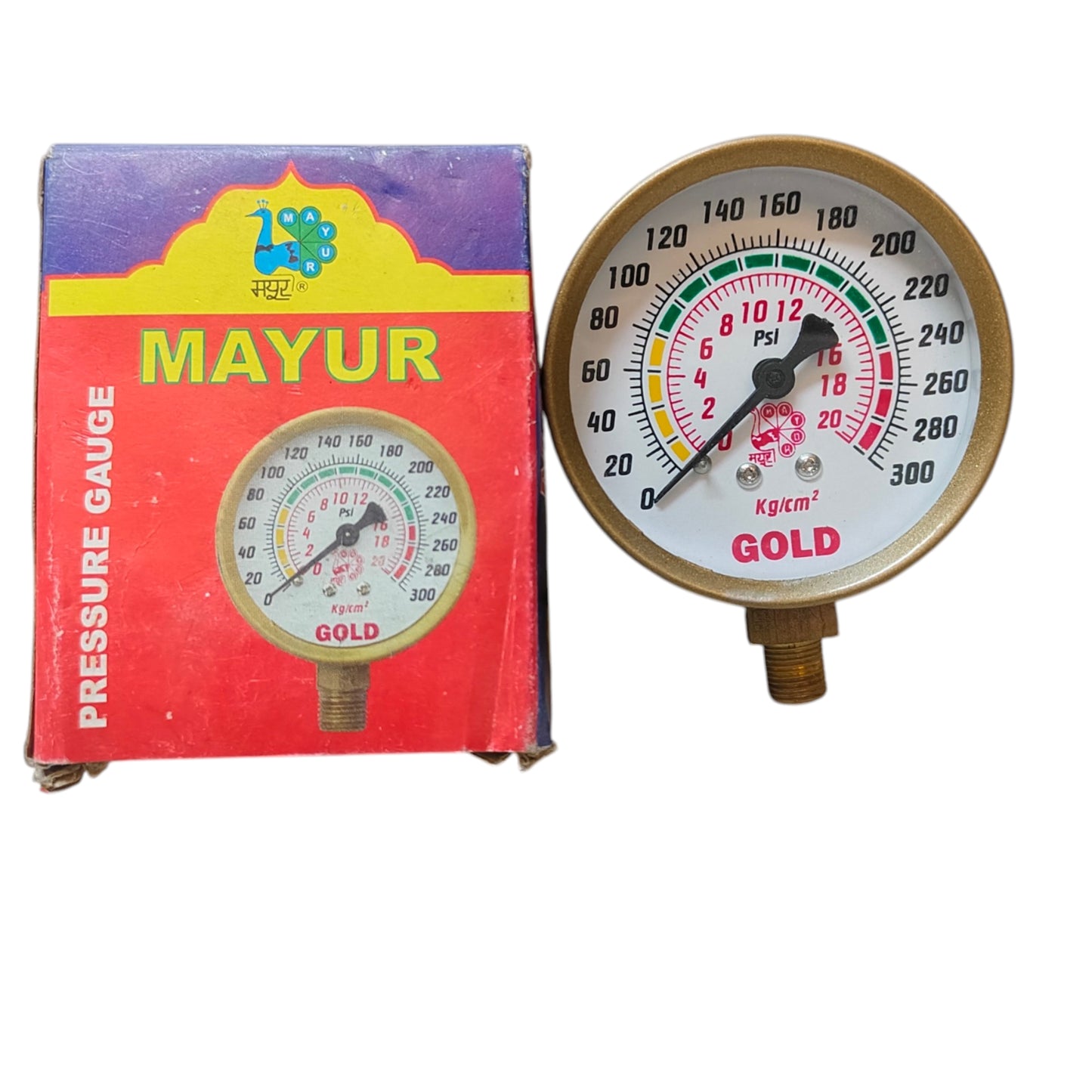 Mayur Pressure Gauge – 2.5 Inch 300 PSI 1/8 BSP Thread | Alpha Tyre Tools