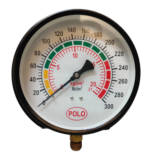 Pressure Gauge 6 Inch – 3/8 BSP Thread 300 PSI Industrial Workshop Gauge | Alpha Tyre Tools