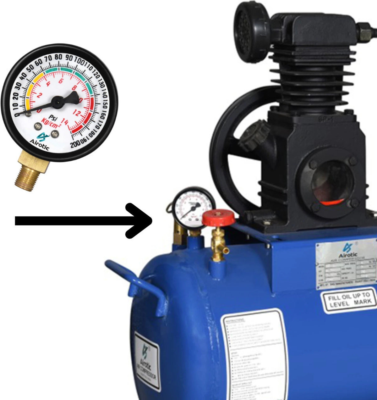 Airflow Pressure Gauge Meter 300 PSI – Alpha Tyre Tools