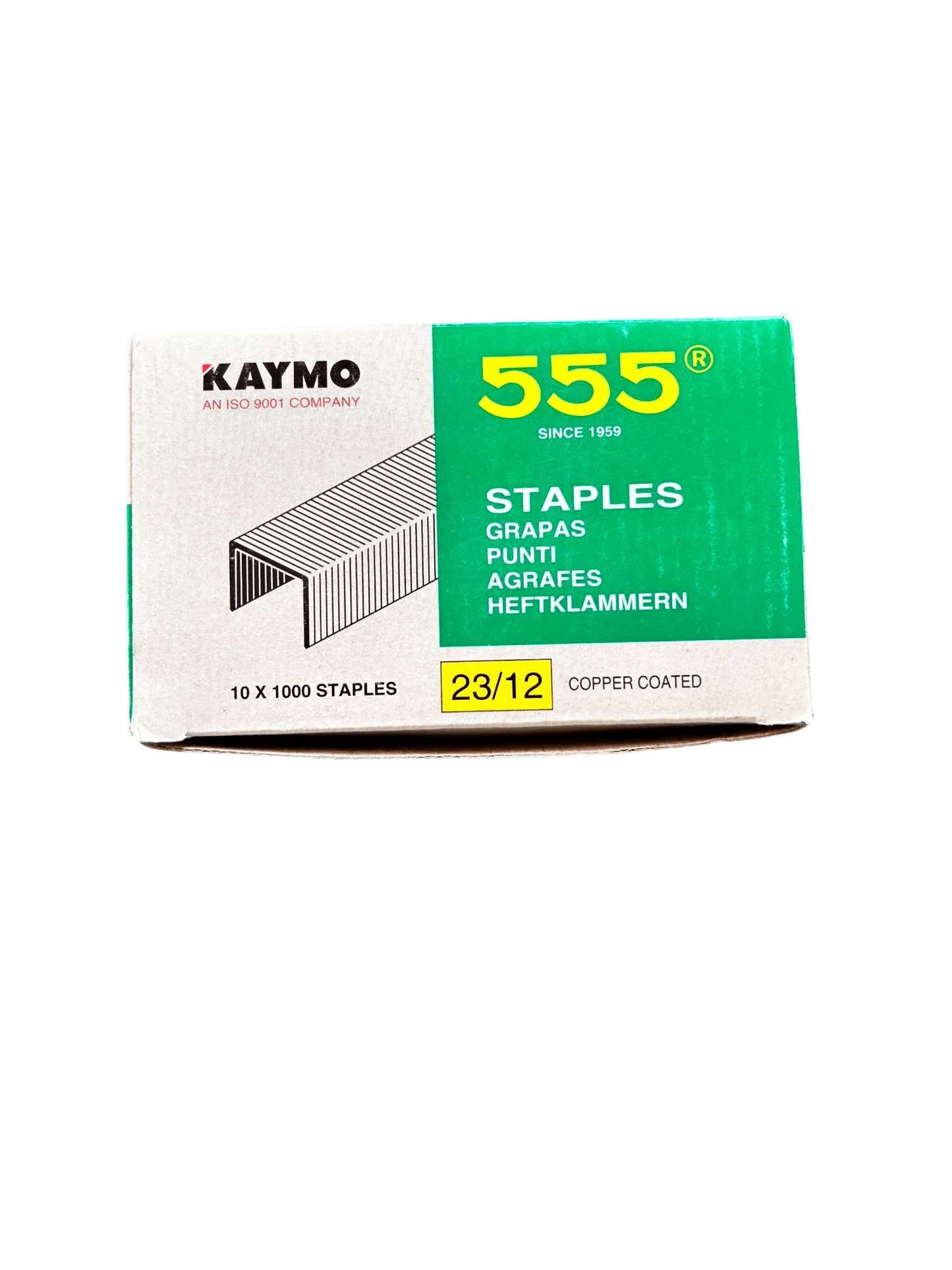 Kaymo 555 Copper Coated Stapler Pins - 23/12 Size (Pack of 10 Boxes, 1000 Pins per Box) - Tyre Remolding 