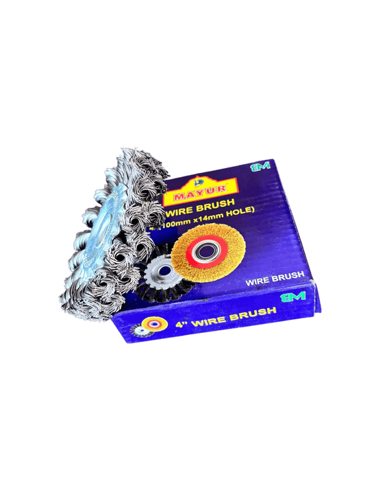 Mayur 4” Wire Brush for Tyre Retreading - 100mm x 14mm Hole - Tyre Remolding 