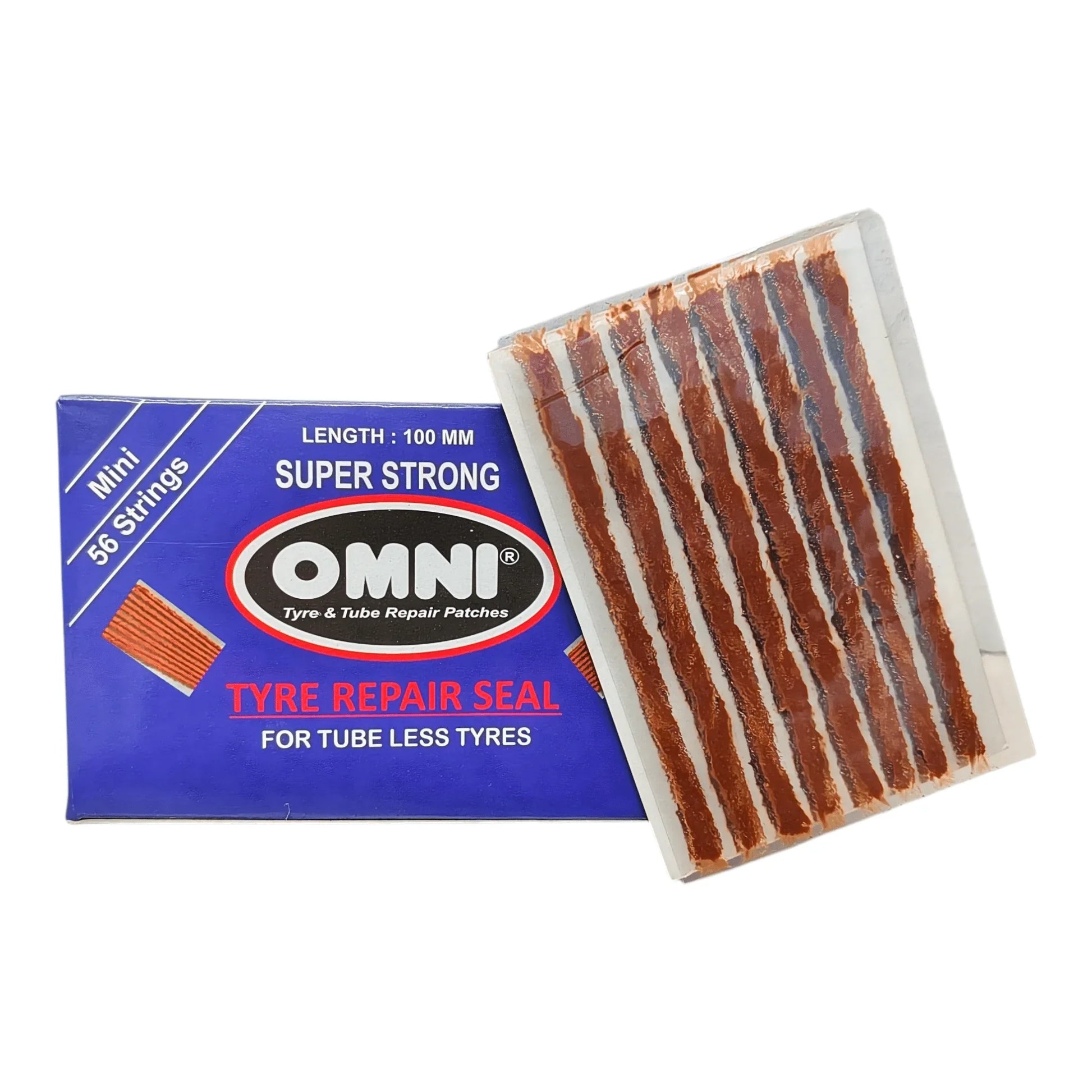 OMNI Tyre Repair Seal Mini (Pack of 56 Strings, 100mm – Super Strong) - Tyre Remolding