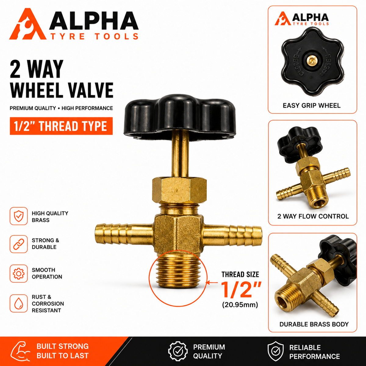 Alpha Heavy Duty 2 way wheel valve