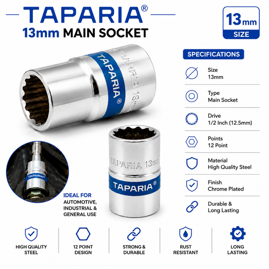 Taparia 13mm Impact Socket – 1/2 Inch Drive