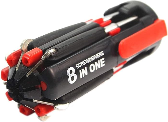 8-in-1 Screwdriver Set with LED Flashlight – Magnetic Multi-Bit Phillips Flat Torx | Alpha Tyre Tools