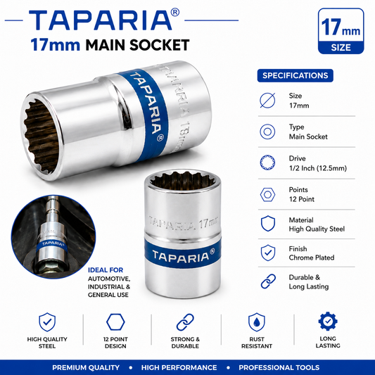 Taparia 17mm Impact Socket – 1/2 Inch Drive