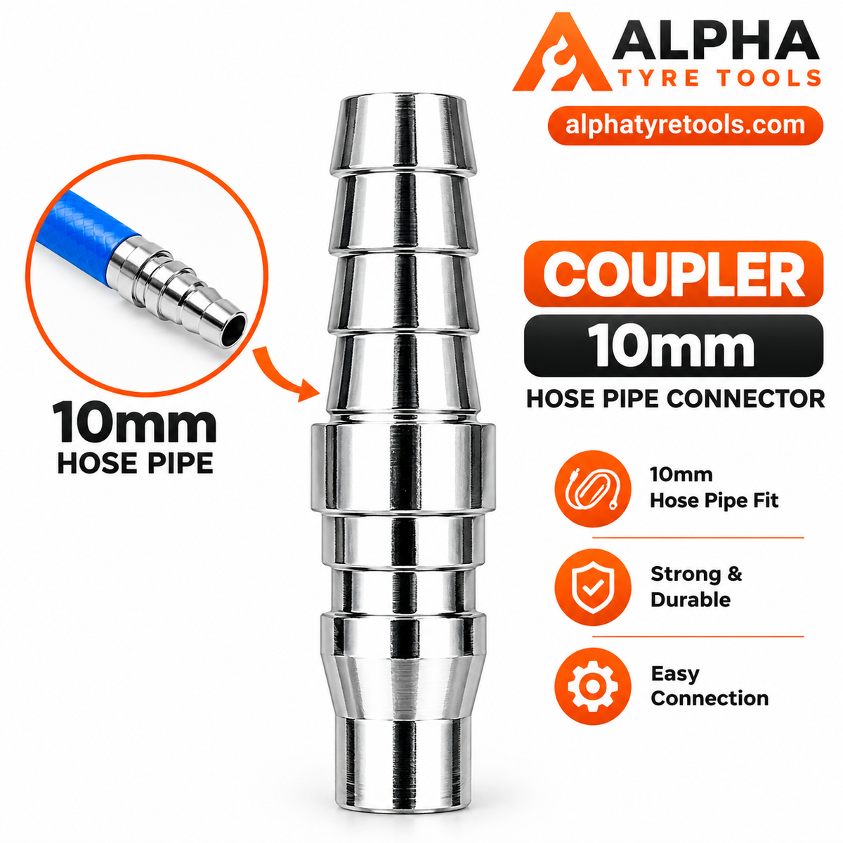 Coupler 10mm hose pipe connecter