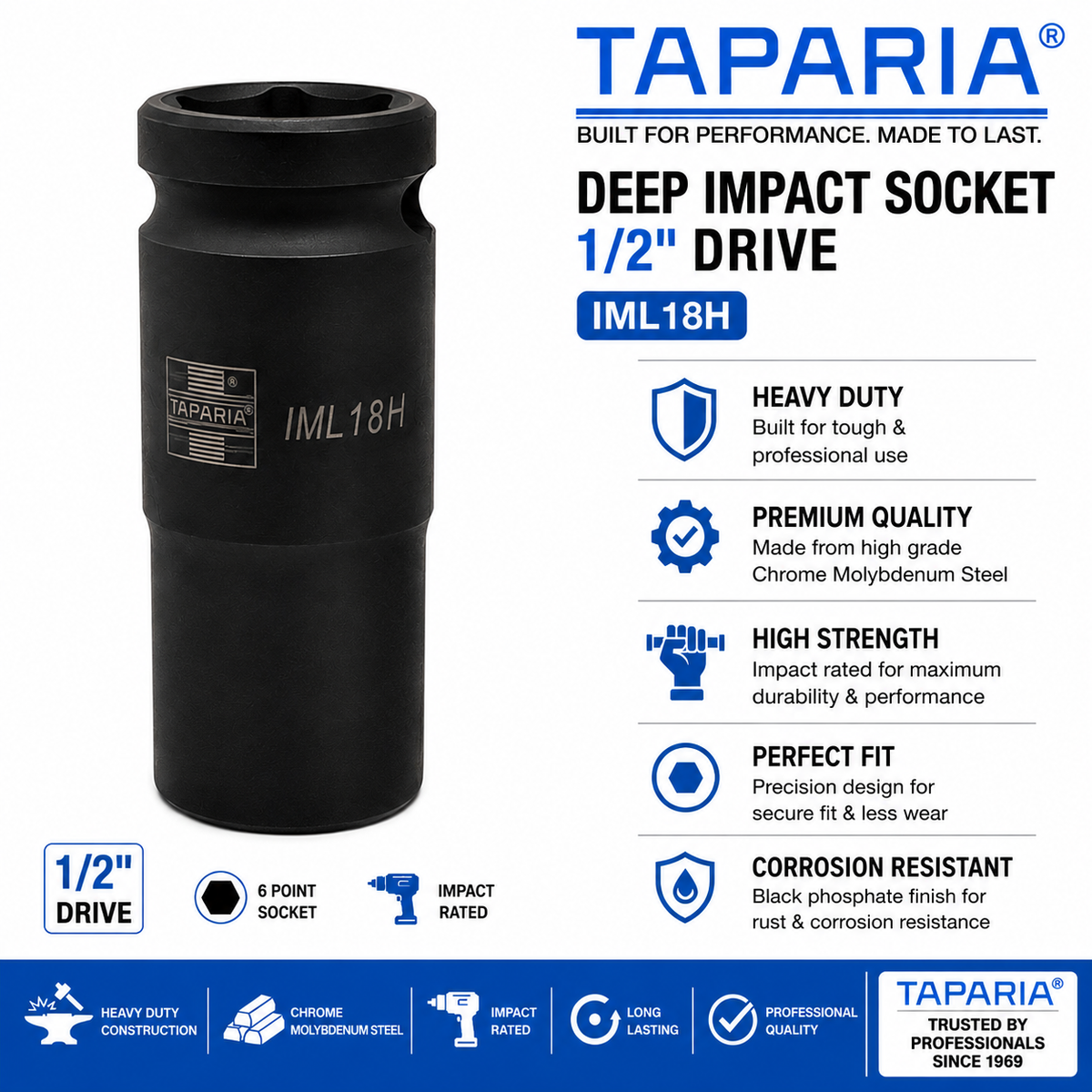 Taparia IML 18H – 18mm Impact Socket