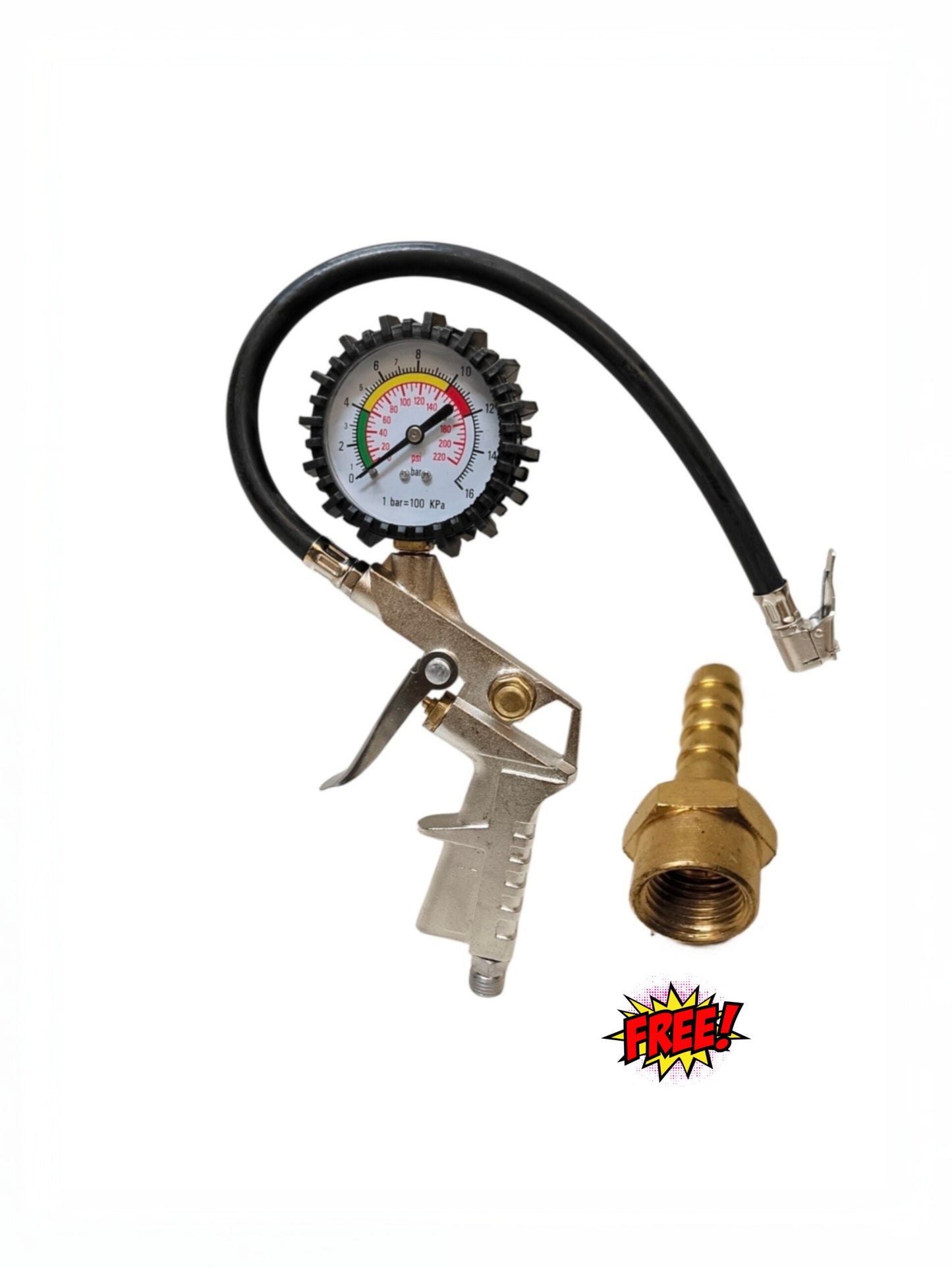 Tyre Inflating Tool With Pressure Gauge – Professional Tyre Inflator