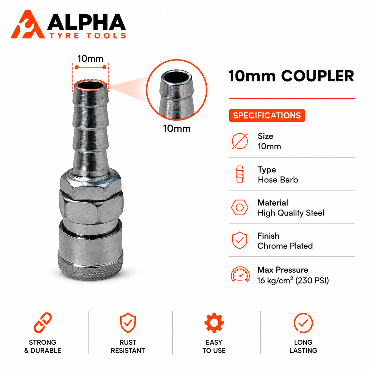 Coupler For 10mm Pipe SH30