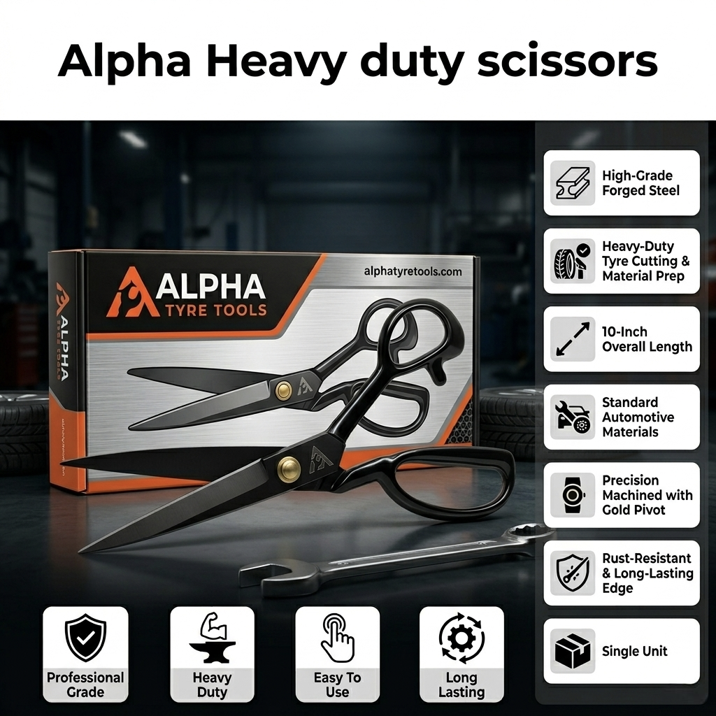 Heavy Duty Scissor – Rubber & Tyre Retreading Cutting Tool | Alpha Tyre Tools