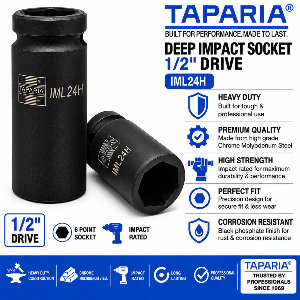 Taparia IML 24H 24mm Impact Socket – Alpha Tyre Tools